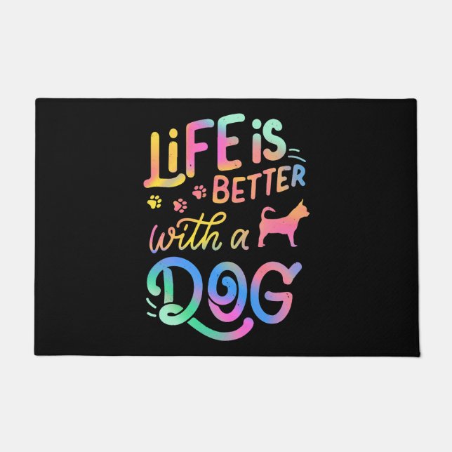 Chihuahua Leben ist besser mit meinem Hund Fußmatte (Vorderseite)