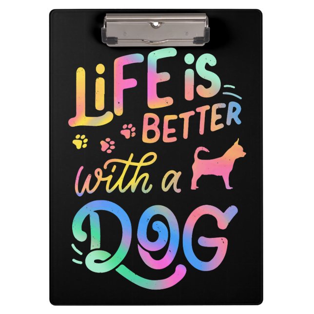 Chihuahua Leben ist besser mit meinem Hund Klemmbrett (Vorderseite)