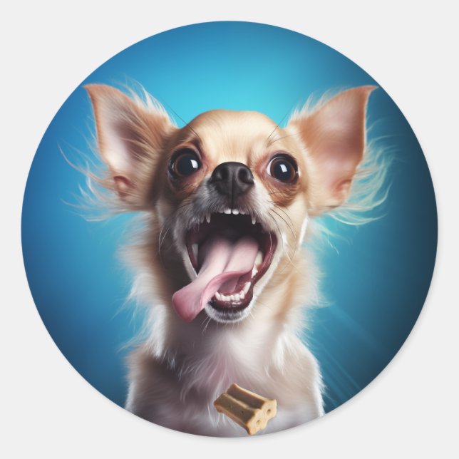 Chihuahua-Leckerei Runder Aufkleber (Vorderseite)