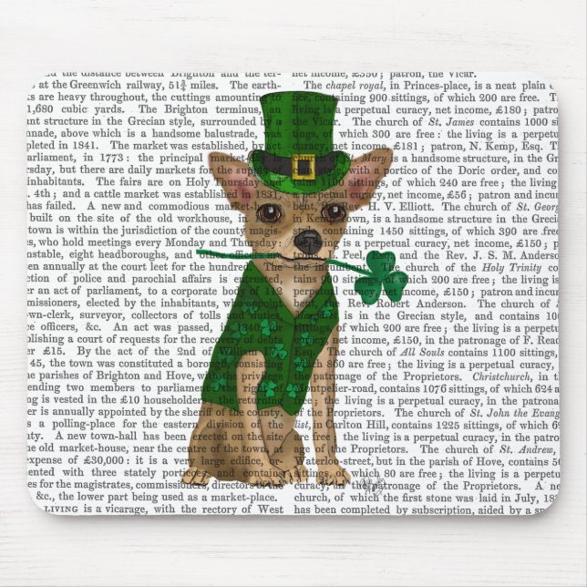 Chihuahua Leprechaun Mousepad (Vorne)