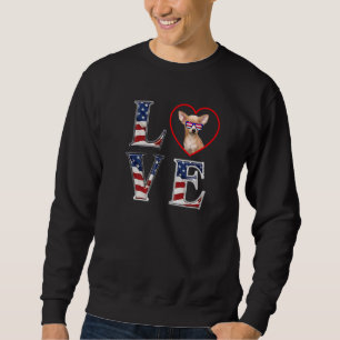 Chihuahua Liebe American Flag 4. Juli Vet Memor Sweatshirt