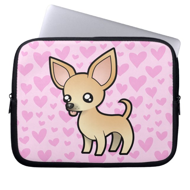 Chihuahua-Liebe (glatter Mantel) Laptopschutzhülle (Vorderseite)