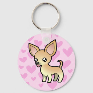 Chihuahua-Liebe (glatter Mantel) Schlüsselanhänger