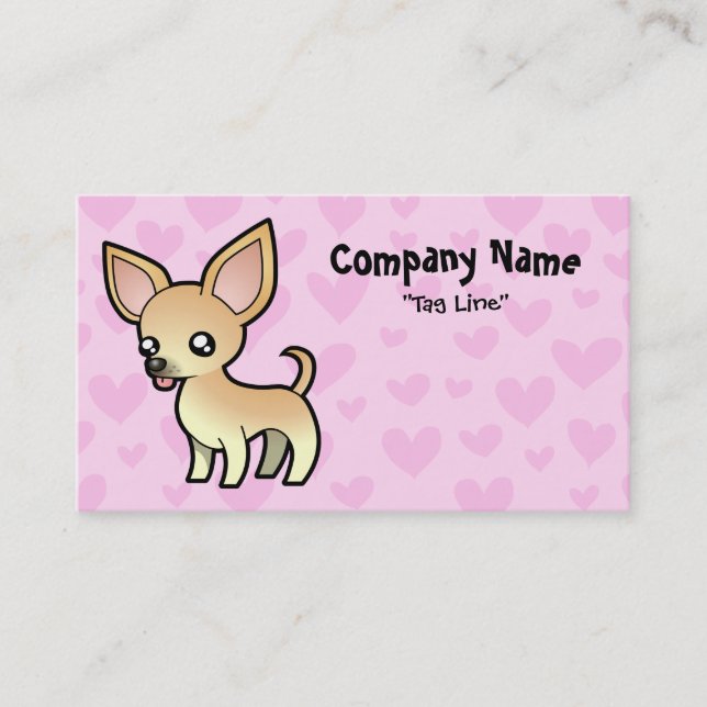 Chihuahua-Liebe (glatter Mantel) Visitenkarte (Vorderseite)