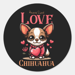 Chihuahua-Liebe Runder Aufkleber