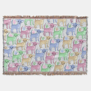 Chihuahua-Liebhaber-buntes Muster Decke