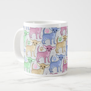 Chihuahua-Liebhaber-buntes Muster Jumbo-Tasse