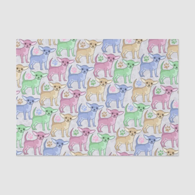 Chihuahua-Liebhaber-buntes Muster Seidenpapier (Vorderseite)