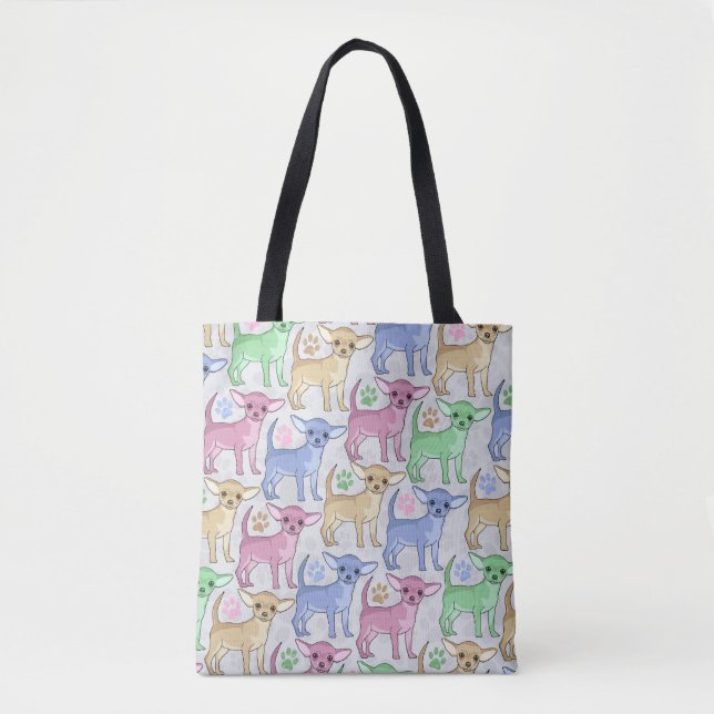 Chihuahua-Liebhaber-buntes Muster Tasche (Vorderseite)