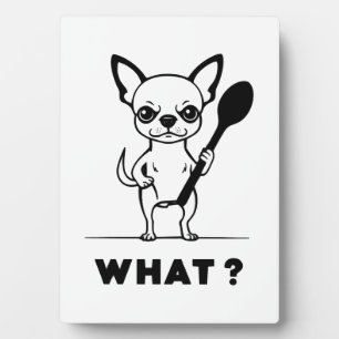 Chihuahua-Löffel-Überraschung Lustige Hundekunst Fotoplatte
