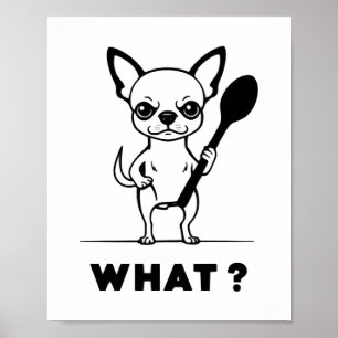 Chihuahua-Löffel-Überraschung Lustige Hundekunst Poster