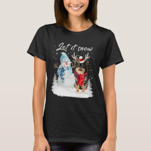 Chihuahua Long hatte Santa Dog Weihnachtsschneeman T-Shirt
