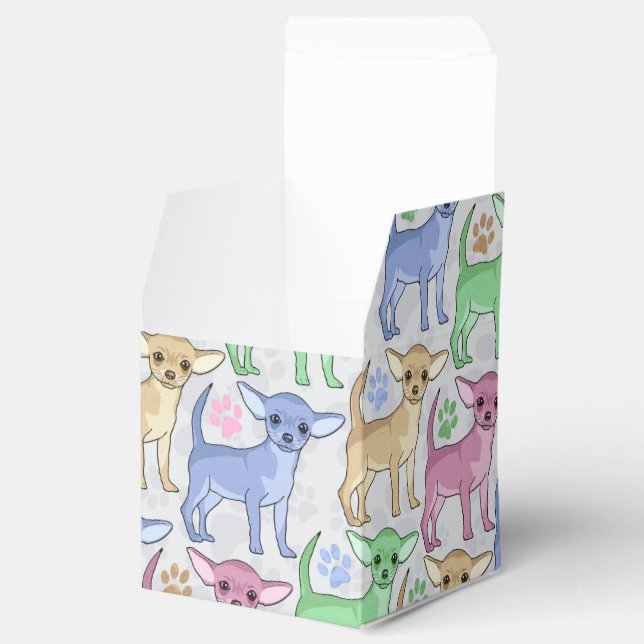Chihuahua Lover farbenfrohe Muster Geschenkschachtel (Geöffnet)