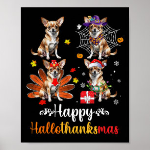 Chihuahua Lover Halloween Weihnachtsfest Hallotha Poster