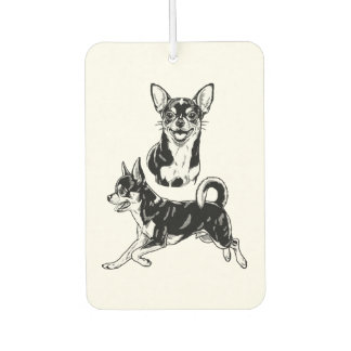Chihuahua Lover's Delight Dynamic Duo in Black Autolufterfrischer