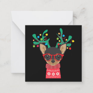 Chihuahua Lustiger Feiertag Xmas Weihnachten Mitteilungskarte