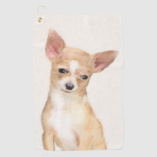 Chihuahua Malerei - Niedliche Hundekunst Golfhandtuch