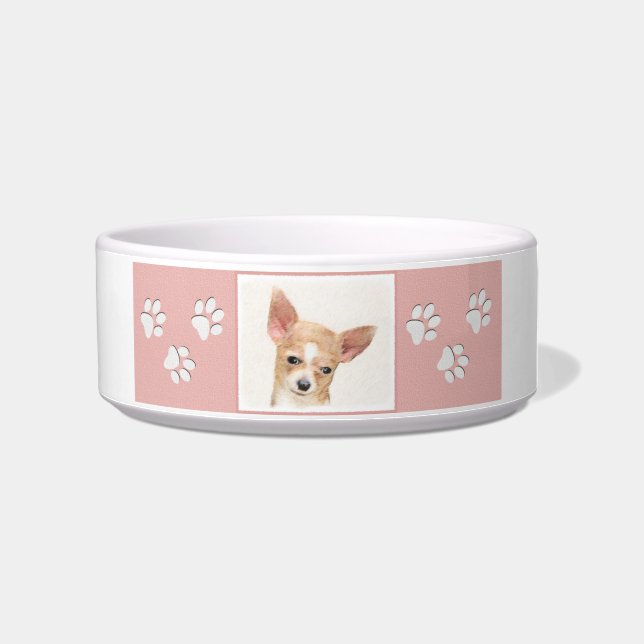 Chihuahua Malerei - Niedliche Hundekunst Napf (Rechts)
