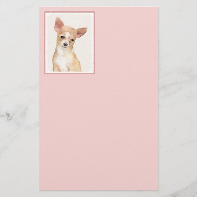 Chihuahua-Malerei - Niedliche Original-Hundkunst Briefpapier (Vorderseite)