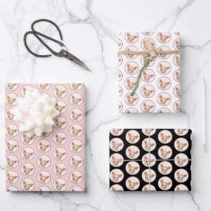 Chihuahua-Malerei - Niedliche Original-Hundkunst Geschenkpapier Set