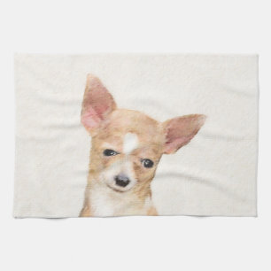 Chihuahua-Malerei - Niedliche Original-Hundkunst Geschirrtuch