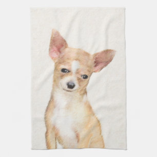 Chihuahua-Malerei - Niedliche Original-Hundkunst Küchentuch
