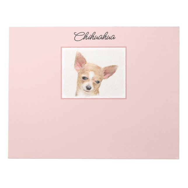 Chihuahua-Malerei - Niedliche Original-Hundkunst Notizblock (Vorderseite)