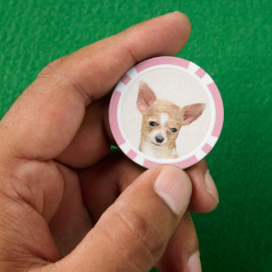 Chihuahua-Malerei - Niedliche Original-Hundkunst Pokerchips