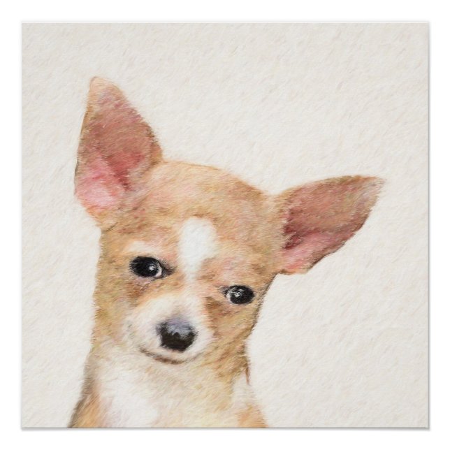 Chihuahua-Malerei - Niedliche Original-Hundkunst Poster (Vorderseite)