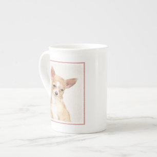 Chihuahua-Malerei - Niedliche Original-Hundkunst Prozellantasse