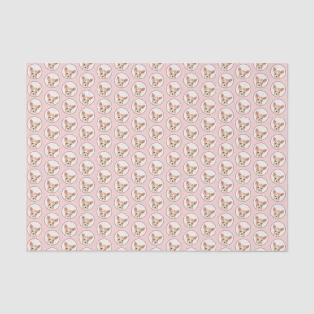 Chihuahua-Malerei - Niedliche Original-Hundkunst Seidenpapier (Vorderseite)