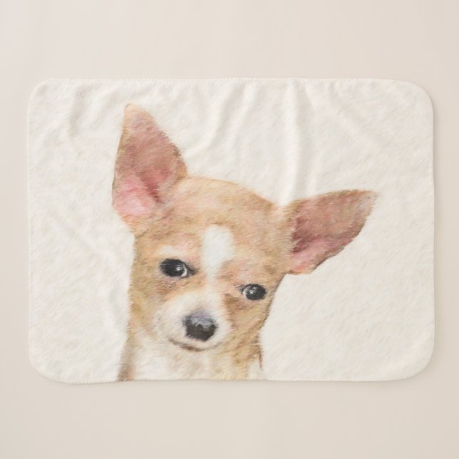Chihuahua-Malerei - Niedliche Original-Hundkunst Sherpadecke (Vorderseite (Horizontal))