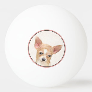 Chihuahua-Malerei - Niedliche Original-Hundkunst Tischtennisball