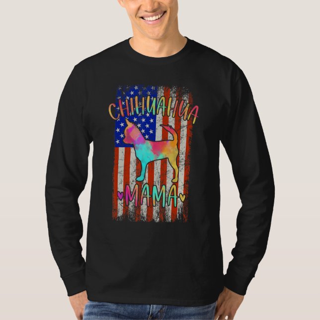 Chihuahua Mama Colorful Chi Chi Dog Mom Tee (Vorderseite)