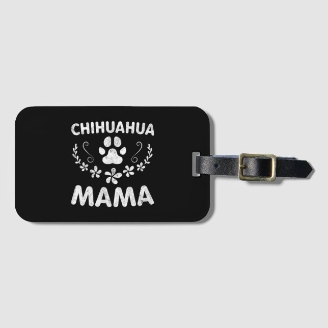 Chihuahua Mama Gepäckanhänger (Vorderseite (Horizontal))