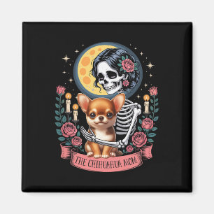 Chihuahua Mama Halloween Hund Onwer Skeleton Wom Magnet