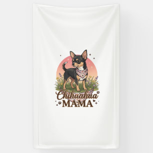 Chihuahua Mama Hund Rosa Blumen-Halstuch_1 Banner