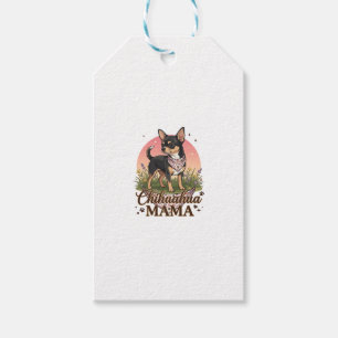 Chihuahua Mama Hund Rosa Blumen-Halstuch_1 Geschenkanhänger