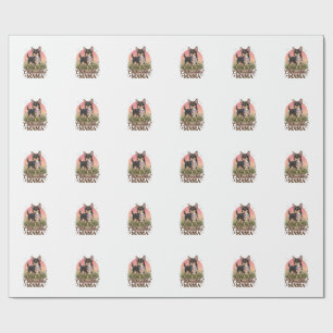 Chihuahua Mama Hund Rosa Blumen-Halstuch_1 Geschenkpapier