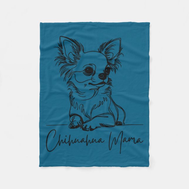 Chihuahua Mama Long Haired Chihuahua Mom Cute Dog  Fleecedecke (Vorderseite)
