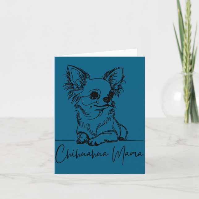 Chihuahua Mama Long Haired Chihuahua Mom Cute Dog  Karte (Vorderseite)