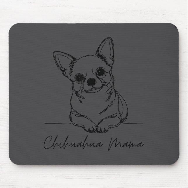Chihuahua Mama Short Haired Chihuahua Mom Cute Dog Mousepad (Vorne)
