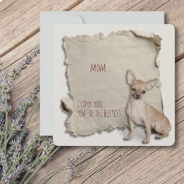 Chihuahua Mama Torn Paper Mütter Day Card Karte