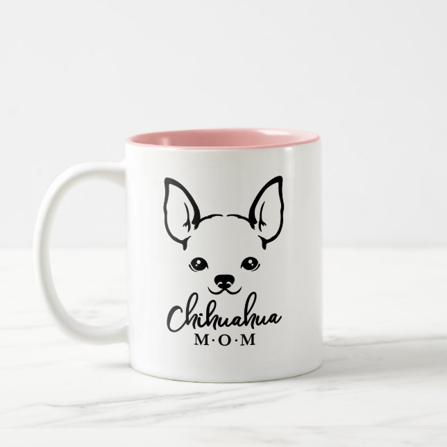Chihuahua Maman Mug café avec le visage Chihuahua (Gauche)