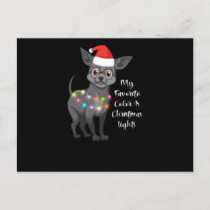 Chihuahua meine Lieblingsfarbe sind Weihnachten Postkarte