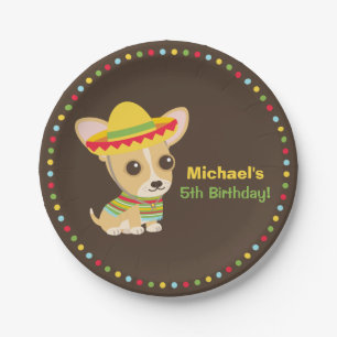 Chihuahua Mexican Fiesta Geburtstagsparty Teller