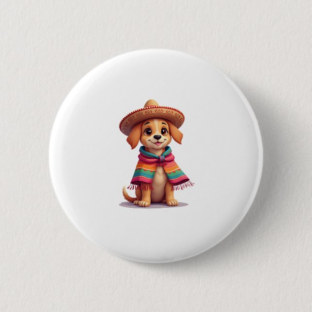 Chihuahua Mexico Cinco de Mayo Funny Dog (1) Button (Vorderseite)