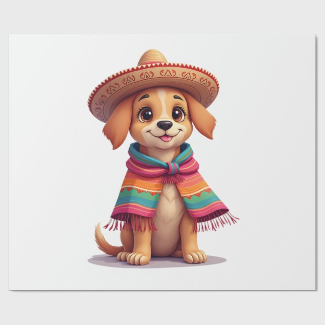 Chihuahua  Mexico  Cinco de Mayo  Funny Dog  (1) Geschenkpapier (Flach)