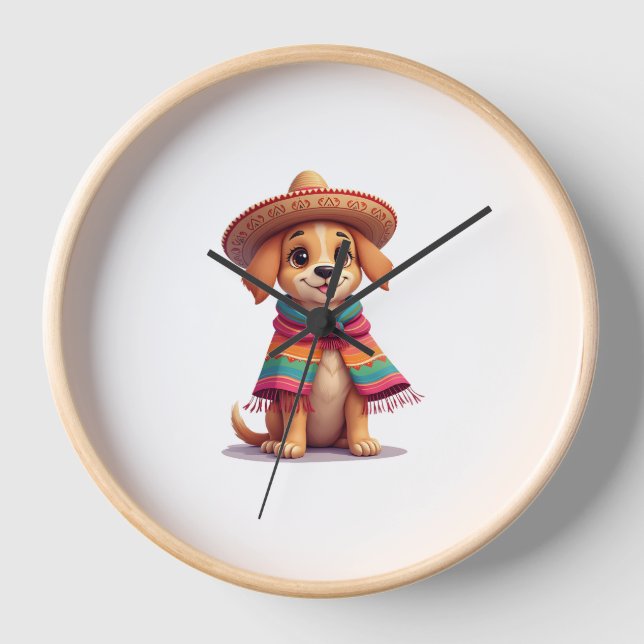 Chihuahua  Mexico  Cinco de Mayo  Funny Dog  (1) Uhr (Vorderseite)