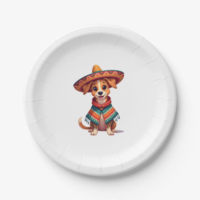 Chihuahua Mexico Cinco de Mayo Funny Dog (2) Pappteller (Vorderseite)